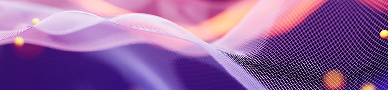 Abstract colorful wave lines dots on black background