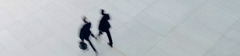 Aerial shot of people walking