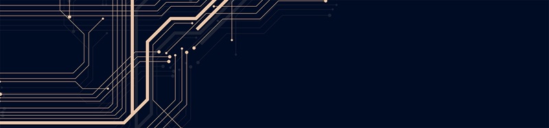 Orange circuit diagram on dark blue background
