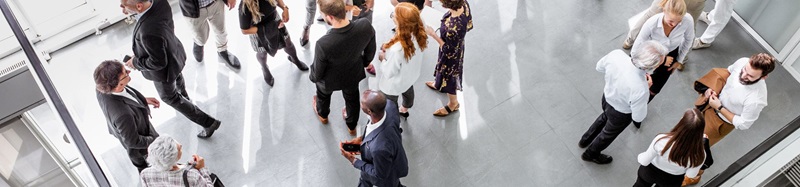 Aerial view of people interacting