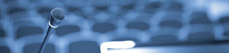 Microphone at presentation podium