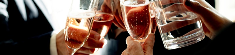 Business people making a toast at an office party stock photo