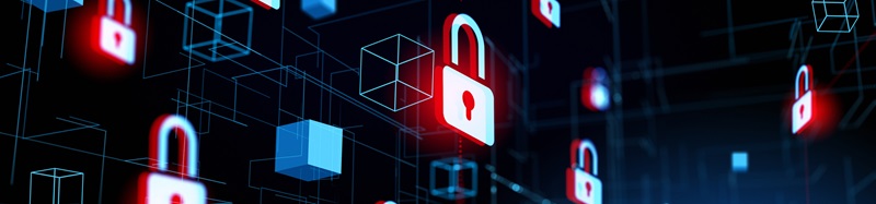 Lock and cybersecurity, data protection and internet privacy stock photo