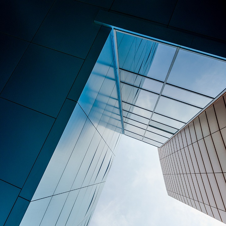 walls and windows of high business building